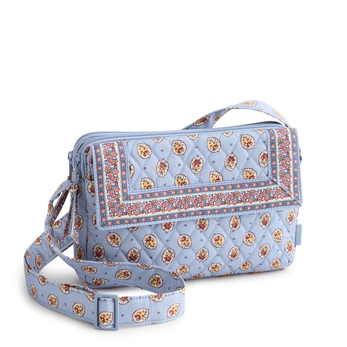 Vera Bradley Tasha Triple Compartment Crossbody - Blue leaf