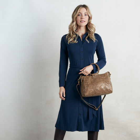 Hobo Shelia Medium Satchel - Mink Folklore