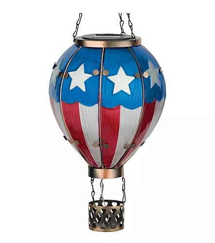 Hot Air Balloon Solar Lantern Small - Americana