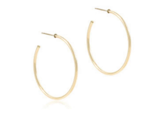 e. newton round gold 1.75" post hoop 2mm - smooth