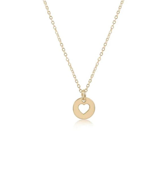 e. newton 16" necklace - love small gold disc