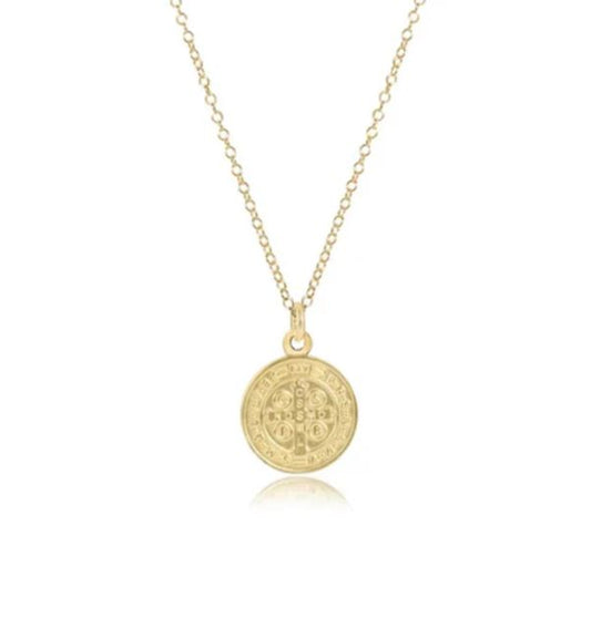 e. newton 16" necklace - blessing gold disc