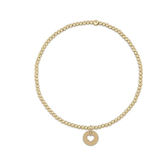 e. newton classic gold 2mm bead bracelet - love small gold disc