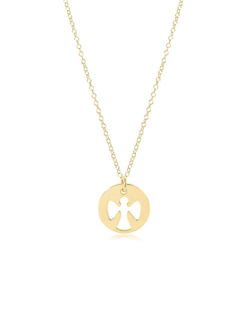 e. newton 16" necklace gold - guardian angel small gold disc