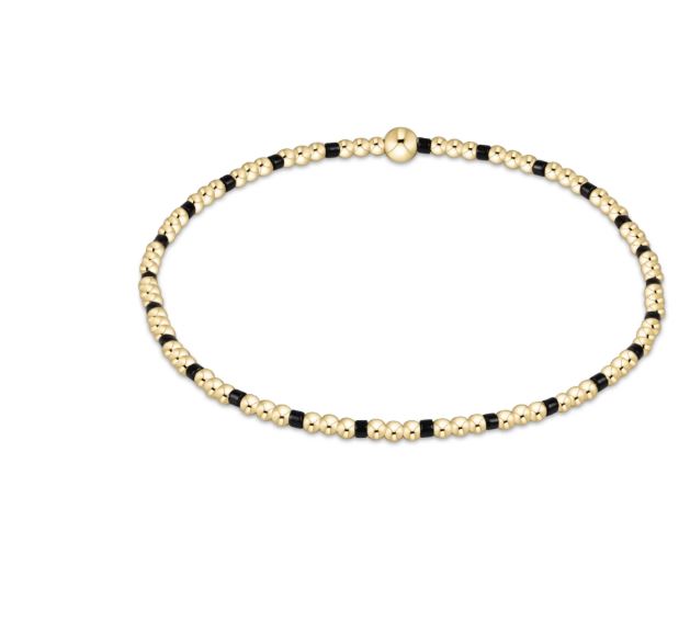 e. newton gameday hope sincerity pattern 2mm bead bracelet - onyx