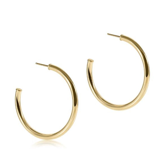 e. newton round gold 1.5" post hoop - 3mm - smooth