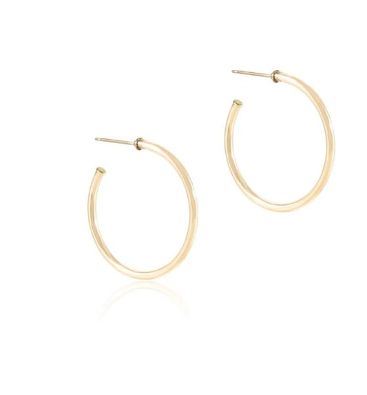 e. newton round gold 1.25" post hoop - 2mm - smooth