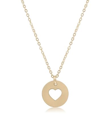 e. newton 16" necklace gold - love gold disc