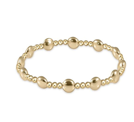 e. newton honesty gold sincerity pattern 6mm bead bracelet - gold