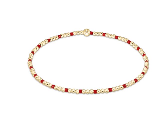 e. newton gameday hope sincerity pattern 2mm bead bracelet - bright red