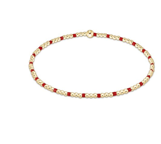e. newton gameday hope sincerity pattern 2mm bead bracelet - bright red