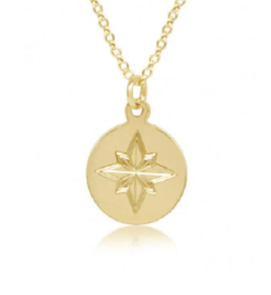 e. newton 16" necklace - direction gold disc
