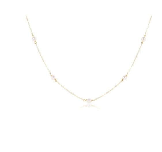 e. newton choker simplicity chain gold - 4mm pearl