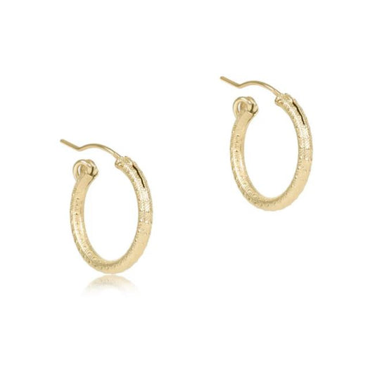 e. newton round gold 0.25" post hoop 4mm - textured twist