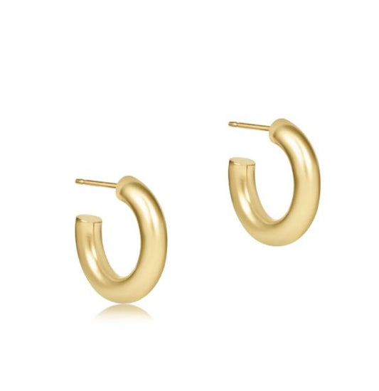e. newton round gold 0.5" post hoop - 4mm - smooth