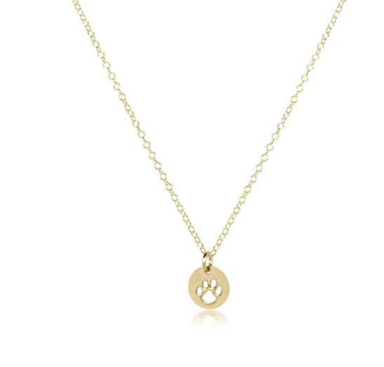 e. newton 16" necklace gold - paw print small gold disc