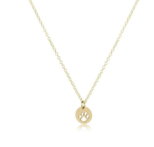 e. newton 16" necklace gold - paw print small gold disc