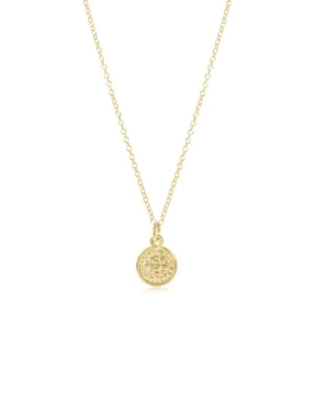 e. newton 16" necklace - blessing small gold disc