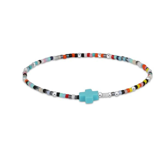 e. newton hope unwritten sterling signature cross bracelet - hot mess