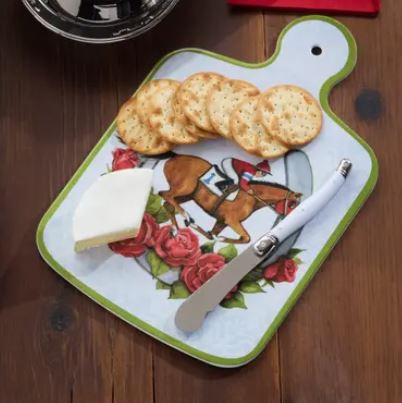 Day at the Races Melamine Cheese Board w/ Knife