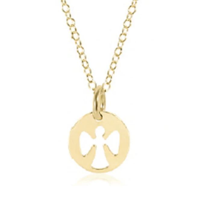 e. newton 16" necklace - guardian angel gold disc