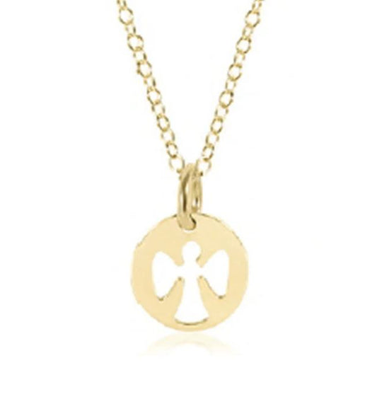 e. newton 16" necklace - guardian angel gold disc