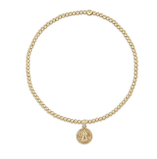 e. newton Classic Gold 2mm Bead Bracelet - Protection Small