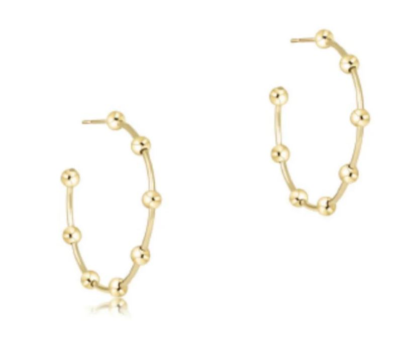 e. newton beaded simplicity 1.5" post hoop 4mm gold