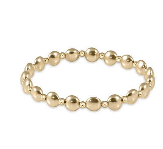 e. newton honesty gold grateful pattern 6mm bead bracelet
