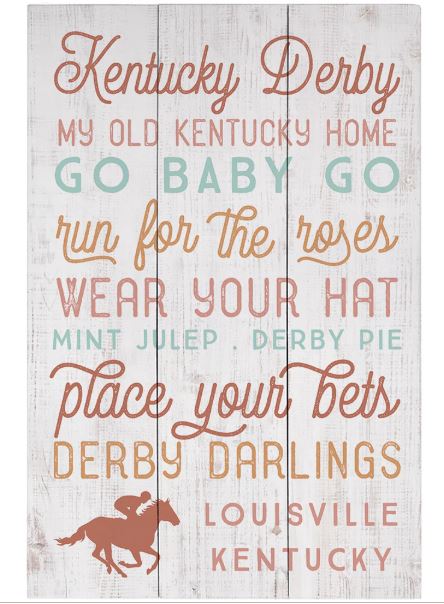 Kentucky Derby Words Sign