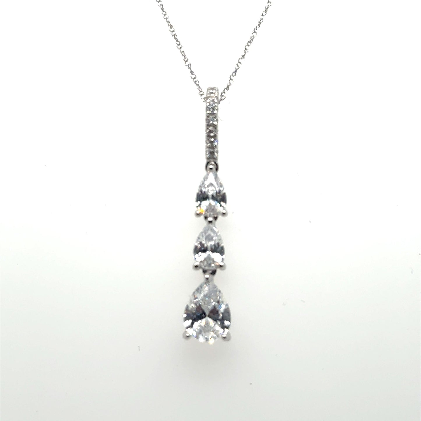 Super Special CZ Sterling Silver Pear Shaped Drop Pendant