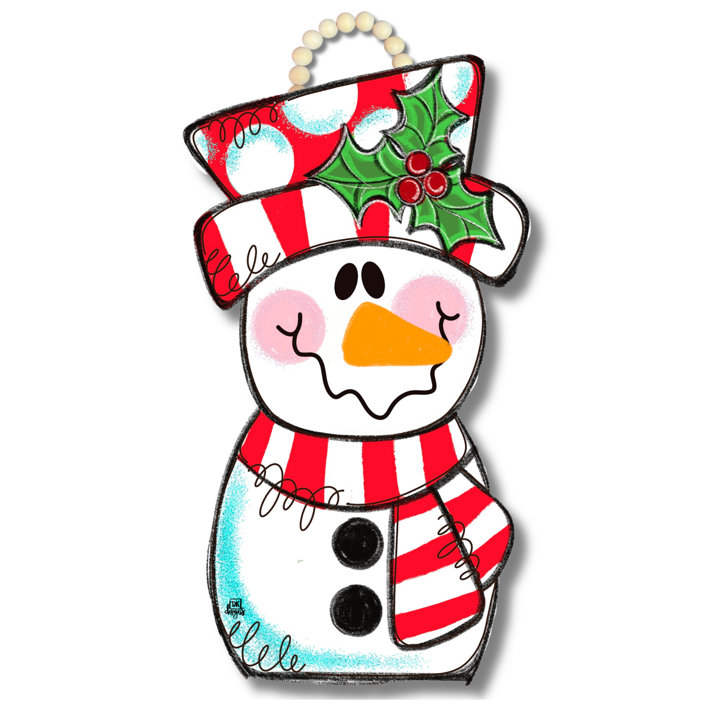 Red Snowman Door Hanger