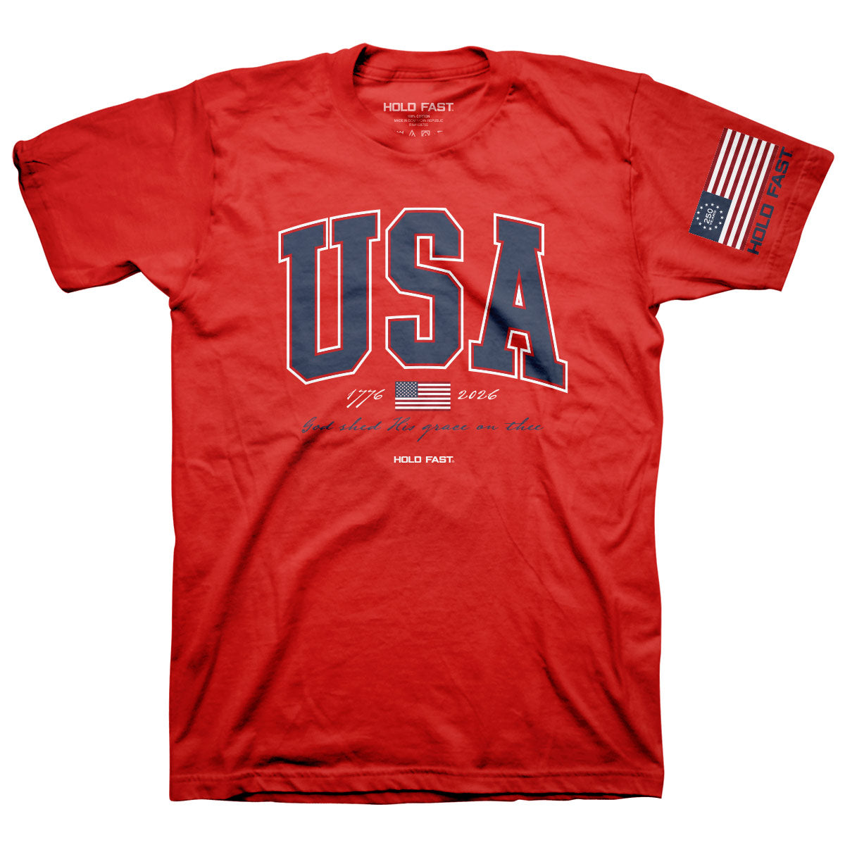 Hold Fast Tee- USA Strong in Red
