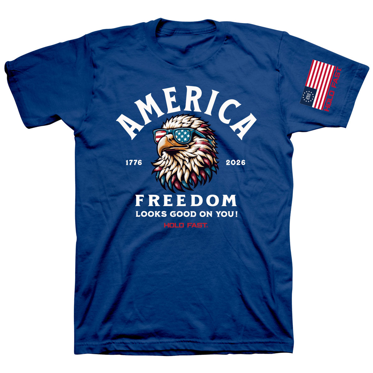 Hold Fast Tee- America Eagle in Royal