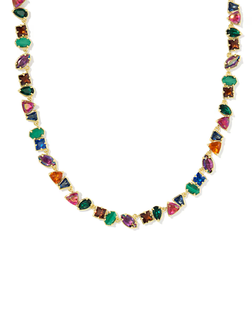 Kendra Scott Isabelle Tennis Necklace in Gold Multi Mix