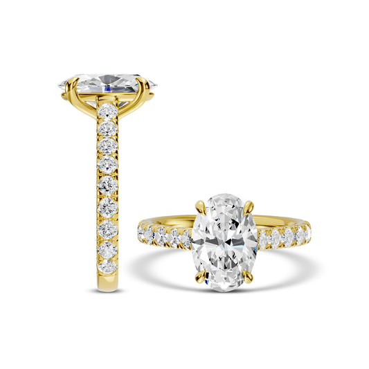 3ctw Oval Center Classic Lab Grown Diamond Ring with 1ctw of Accents