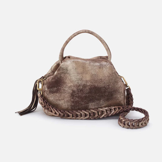 Hobo Darling Small Satchel - Metallic Leather | Cocoa Platinum