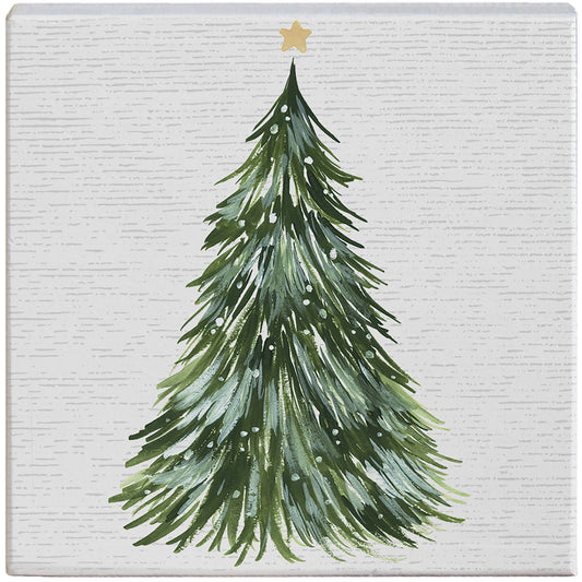 Evergreen Tree 5" Wooden Block