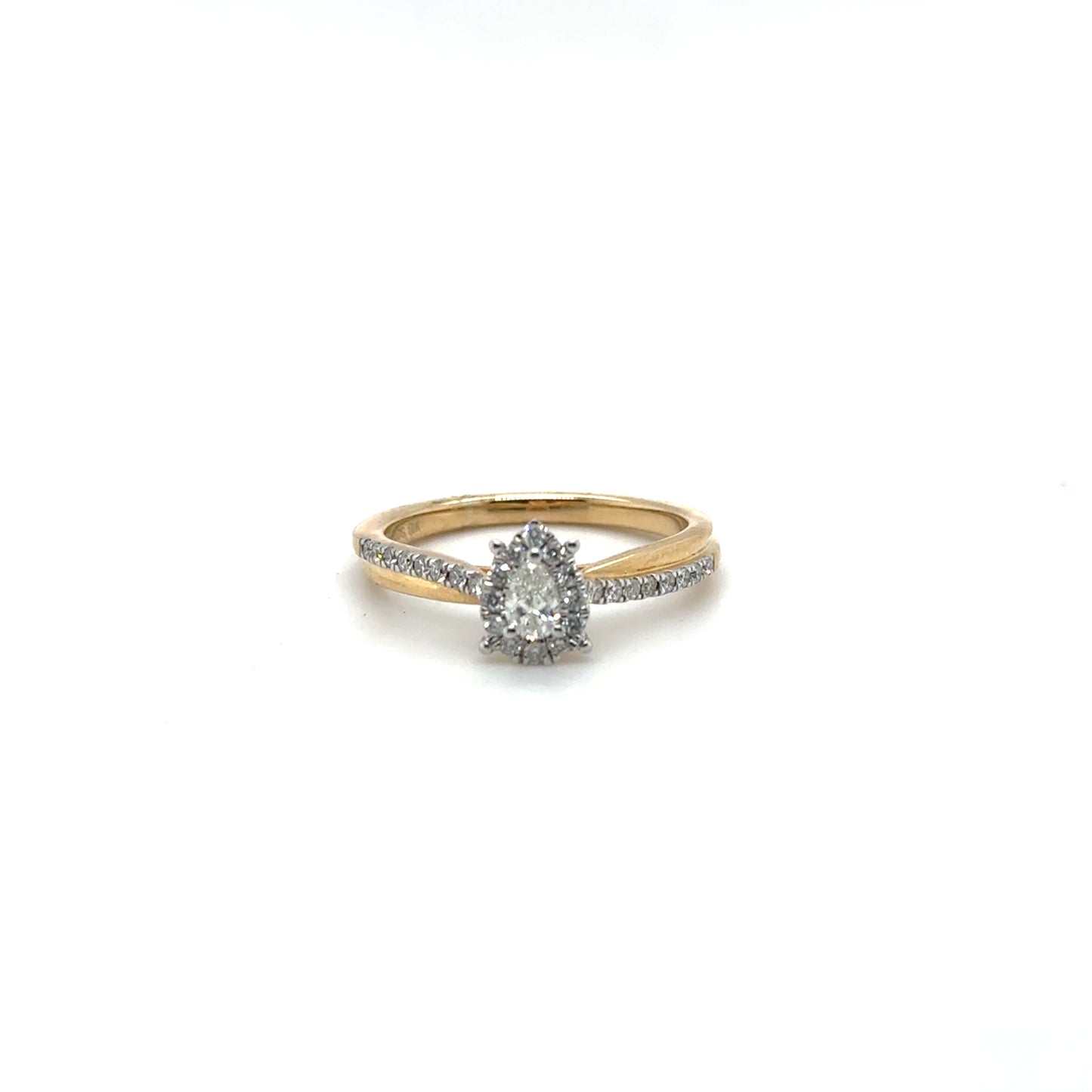 .38ctw Diamond Pear Cluster 10kt Yellow Gold Ring