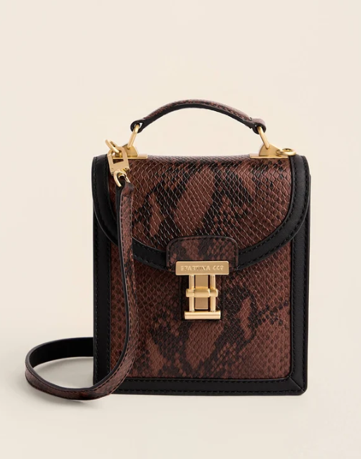 Spartina Siren Case Crossbody Brown Python Leather