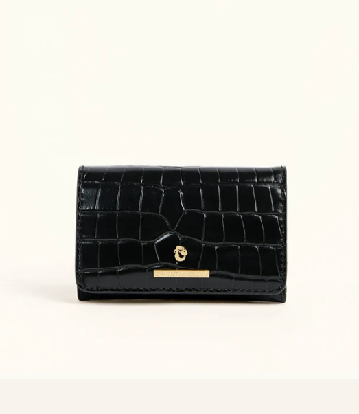 Spartina Siren Rhetta Wallet Black Croc Leather