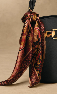 Spartina Tabby Paisley Brown Silk Scarf