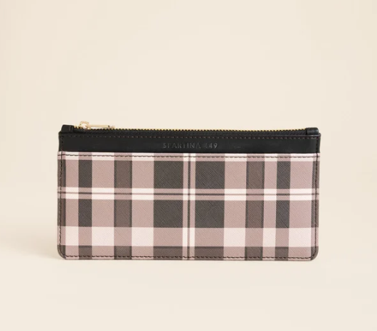 Spartina Large Zip Card Holder - Tabby Plaid