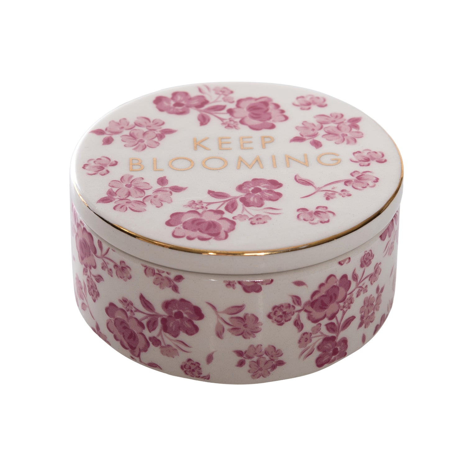 Keep Blooming Ceramic Ring Dish with Lid