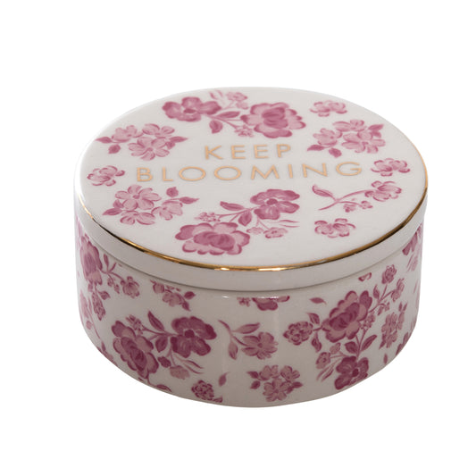Keep Blooming Ceramic Ring Dish with Lid