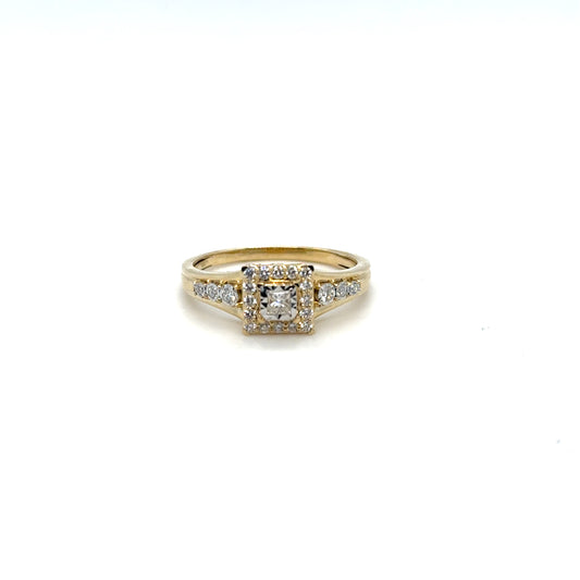 10kt Yellow Gold 1/4ctw Diamond Princess Ring