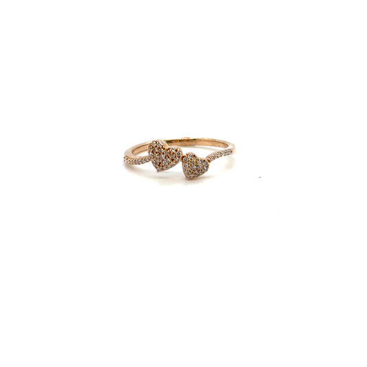 10kt Rose Gold .15ctw Diamond Double Heart Ring