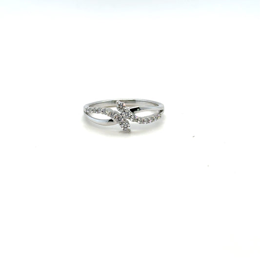 10kt White Gold .25ctw Diamond Bypass Ring