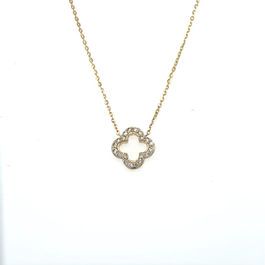 .15ct Diamond Cluster Pendant set in Yellow Gold