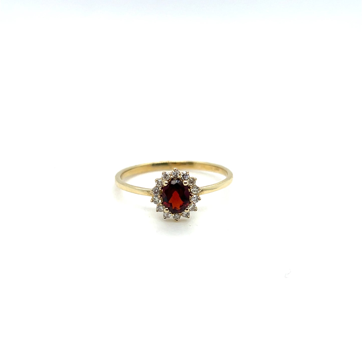 Yellow Gold Garnet & Diamond Ring – .43ct Garnet